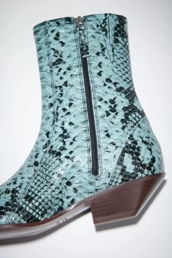 Acne Studios Snake Print Leather Ankle Boots -Acne Studios 0520 228 F