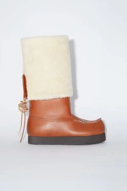 Acne Studios Leather Boots Reversible Shearling