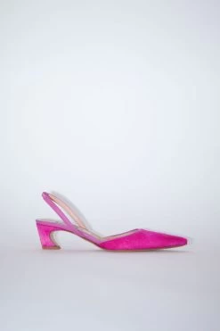 Acne Studios Hairy Leather Slingback Pumps