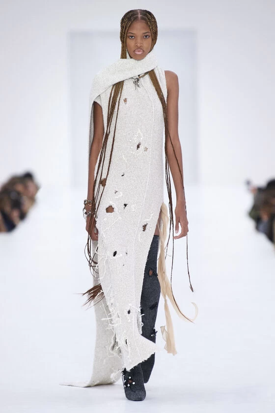 Acne Studios Distressed Ribbed Knit Dress 4 Acne Studios Distressed Ribbed Knit Dress – Image 2