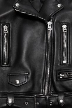 Acne Studios Leather Biker Jacket -Acne Studios A70065 900 E