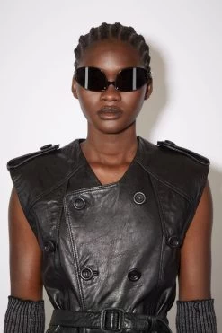 Acne Studios Double-breasted Maxi Leather Waistcoat -Acne Studios A70119 900 F