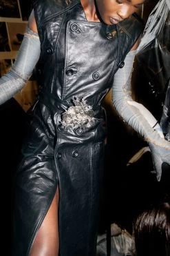 Acne Studios Double-breasted Maxi Leather Waistcoat -Acne Studios A70119 900 G