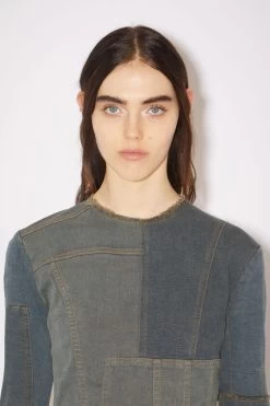Acne Studios Denim Patchwork Long Sleeve Top -Acne Studios AC0536 AIP D