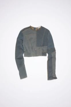 Acne Studios Denim Patchwork Long Sleeve Top -Acne Studios AC0536 AIP E