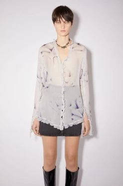 Acne Studios Printed Silk Button-up Shirt