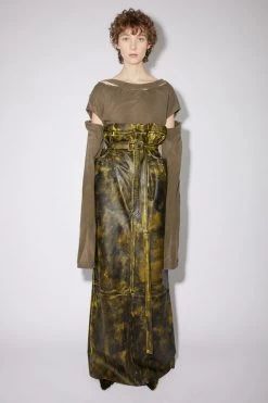 Acne Studios High Waist Leather Maxi Skirt