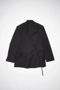 Acne Studios Double Breasted Belt Suit Jacket -Acne Studios AH0202 900 F