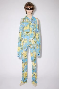 Acne Studios Flower Print Flared Trousers