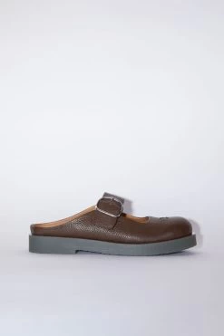 Acne Studios Leather Buckle Mules