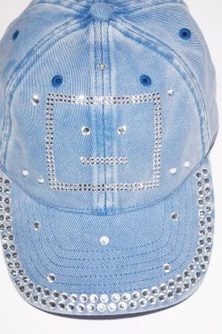 Acne Studios Crystal Face Logo Cap -Acne Studios C40289 AAK E