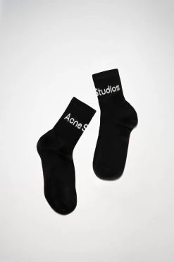 Acne Studios Ribbed Logo Socks