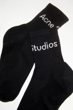 Acne Studios Ribbed Logo Socks -Acne Studios C80133 BXV D