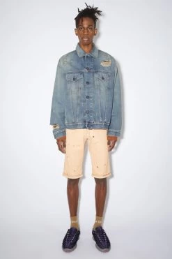 Acne Studios Destroyed Relaxed Denim Jacket - Detroit