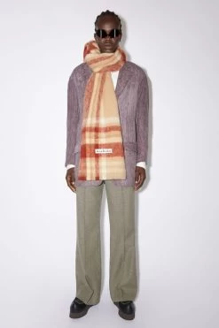 Acne Studios Checked Logo Wool Scarf -Acne Studios CA0146 CZ5 C