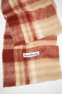 Acne Studios Checked Logo Wool Scarf -Acne Studios CA0146 CZ5 D