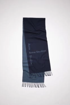 Acne Studios Contrast Logo Jacquard Wool Scarf
