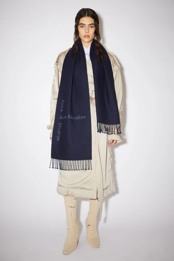 Acne Studios Contrast Logo Jacquard Wool Scarf 4 Acne Studios Contrast Logo Jacquard Wool Scarf – Image 2