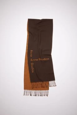 Acne Studios Logo Check Wool Scarf