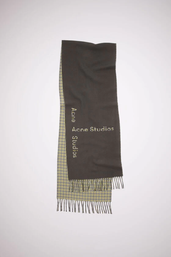 Acne Studios Logo Check Wool Scarf 3 Acne Studios Logo Check Wool Scarf