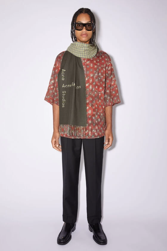 Acne Studios Logo Check Wool Scarf 5 Acne Studios Logo Check Wool Scarf – Image 3