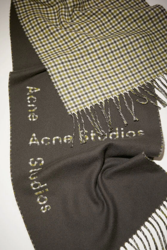 Acne Studios Logo Check Wool Scarf 6 Acne Studios Logo Check Wool Scarf – Image 4