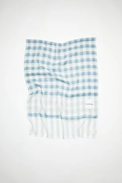 Acne Studios Check Cashmere Linen Scarf