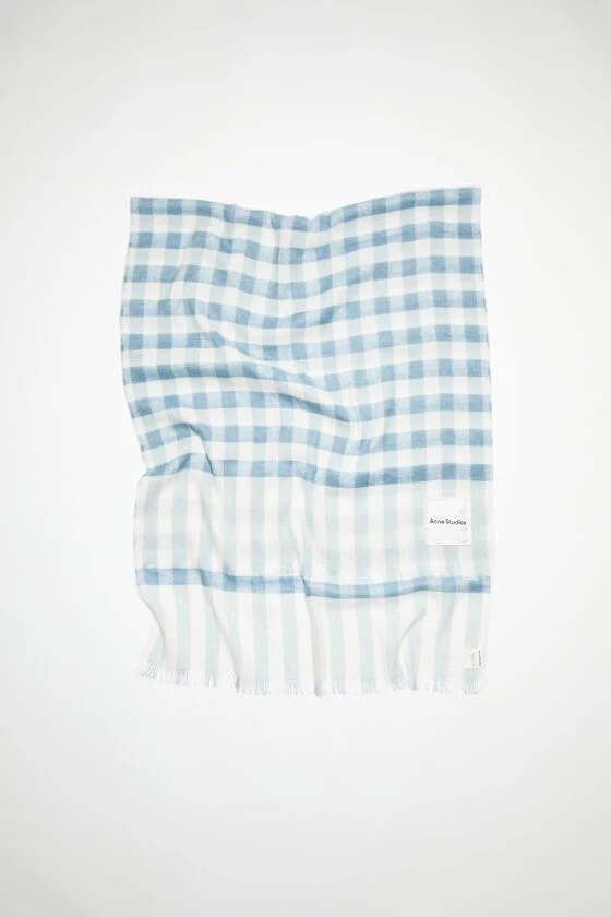 Acne Studios Check Cashmere Linen Scarf 3 Acne Studios Check Cashmere Linen Scarf