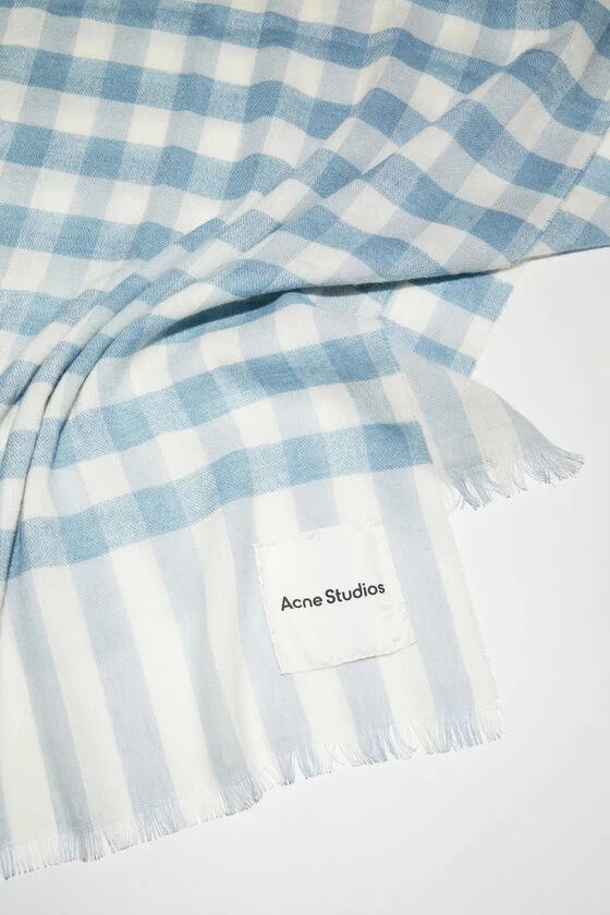 Acne Studios Check Cashmere Linen Scarf 6 Acne Studios Check Cashmere Linen Scarf – Image 4