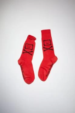 Acne Studios Crossbones Face Socks