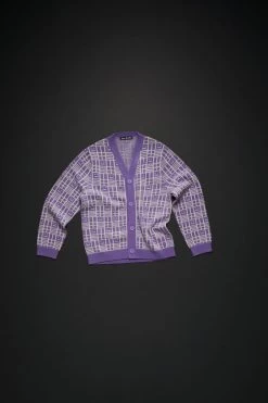 Acne Studios Face Checkerboard Knit Cardigan